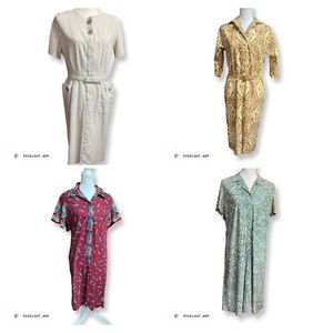 Lot of 4 ladies true vintage dresses (60s and 70s) ready to wear